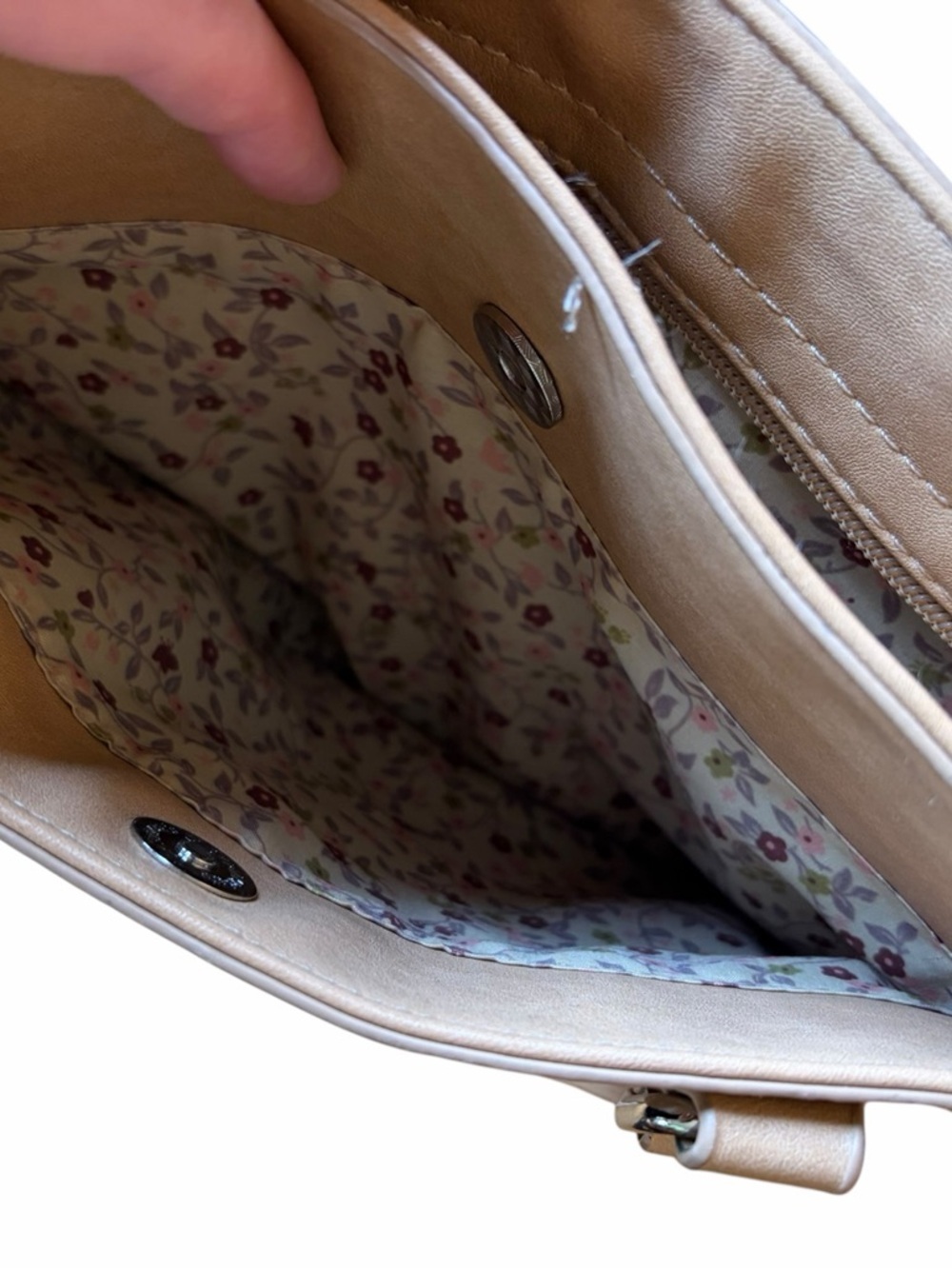 Cottagecore Floral Shoulder Bag Beige Retro Flower Purse Retired & Rare Boho - Picture 14 of 16